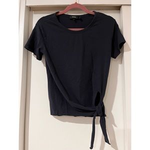 Theory Dorotea Side-Knot Cotton Blend Top